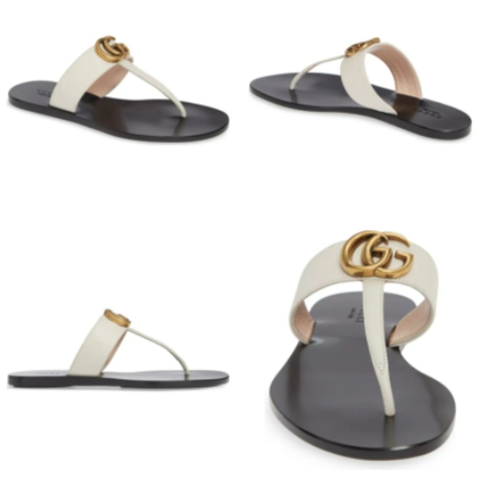 Gucci GG T-Strap Sandal Mystic White 9US / 39EU